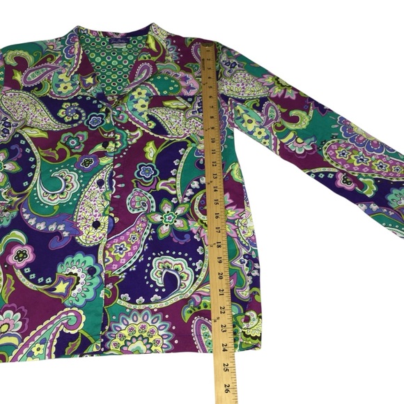 Vera Bradley Colorful Paisley Lightweight Button Up Cotton Shirt - Women’s Small - Picture 4 of 13